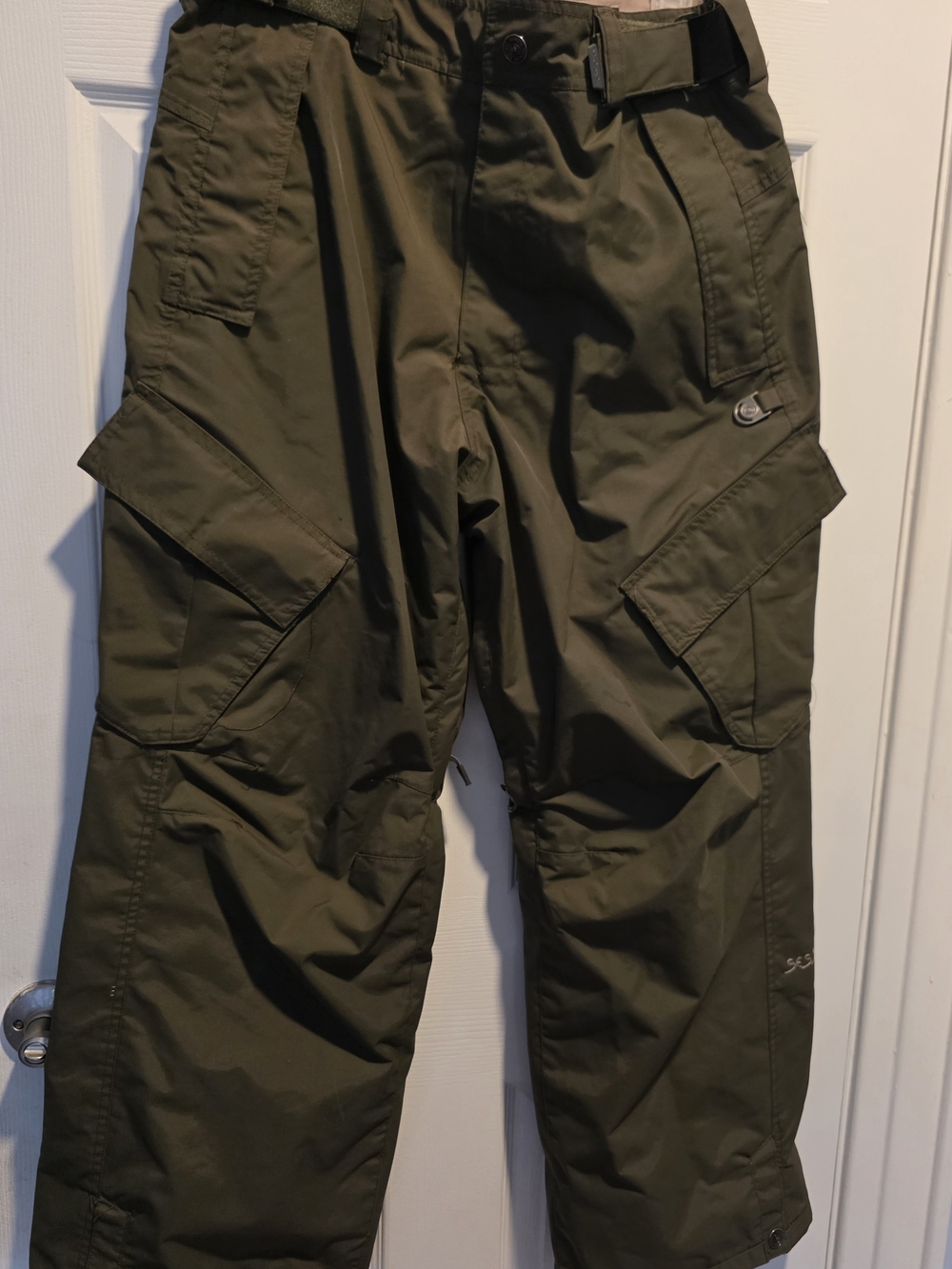 SESSIONS Men's Olive Cargo Snow Pants